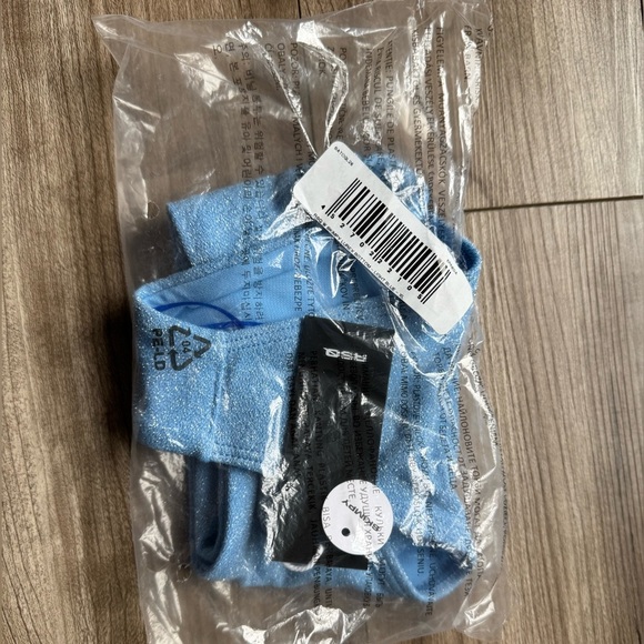 RSQ Skimpy Lurex Bikini Bottoms Size XL in Light Blue New - Picture 8 of 8